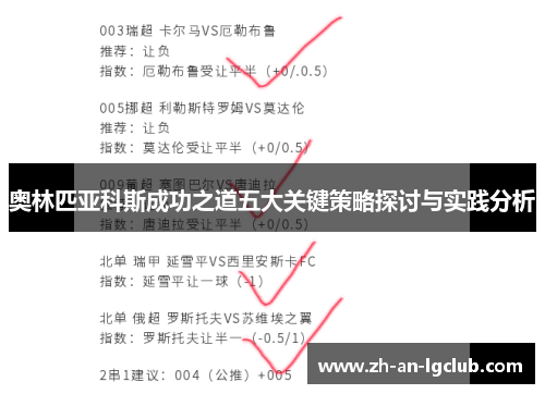 奥林匹亚科斯成功之道五大关键策略探讨与实践分析